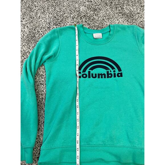 Columbia Pullover Rainbow Logo Sweatshirt, Women’s Small, Turquoise/Navy - Picture 7 of 10